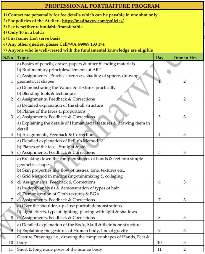Professional Portraiture Program